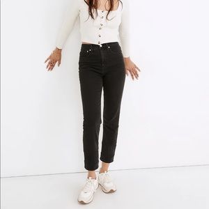 Madewell black classic straight jean